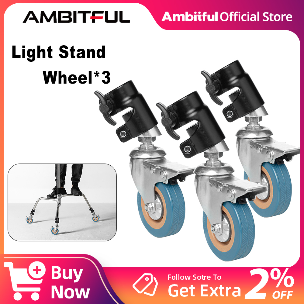 Photography Lighting Setup - AMBITFUL 3 pièces roulette pivotante sur