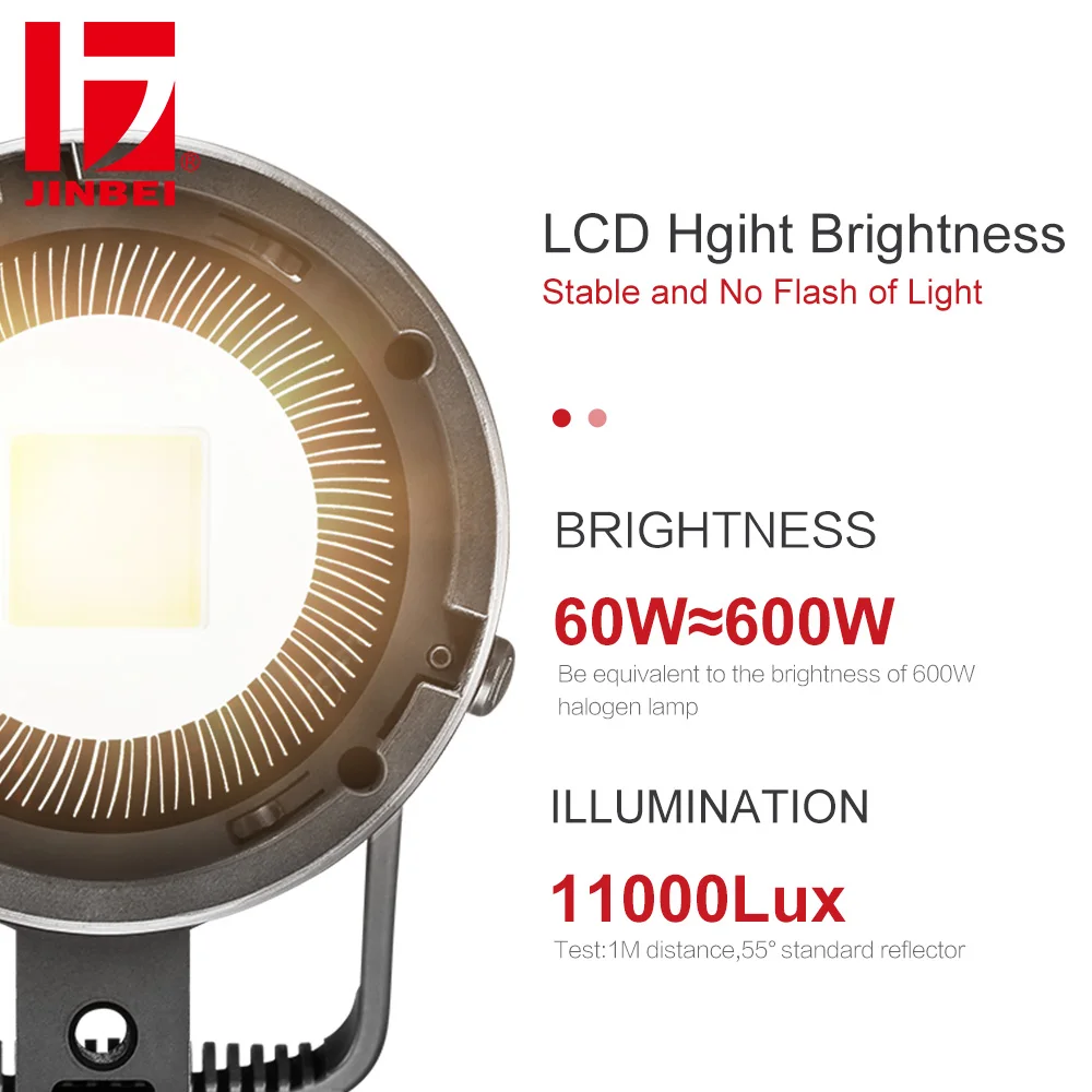 Photography Lighting For Studio - Lampe vidéo LED JINBEI EFII-60 60W,