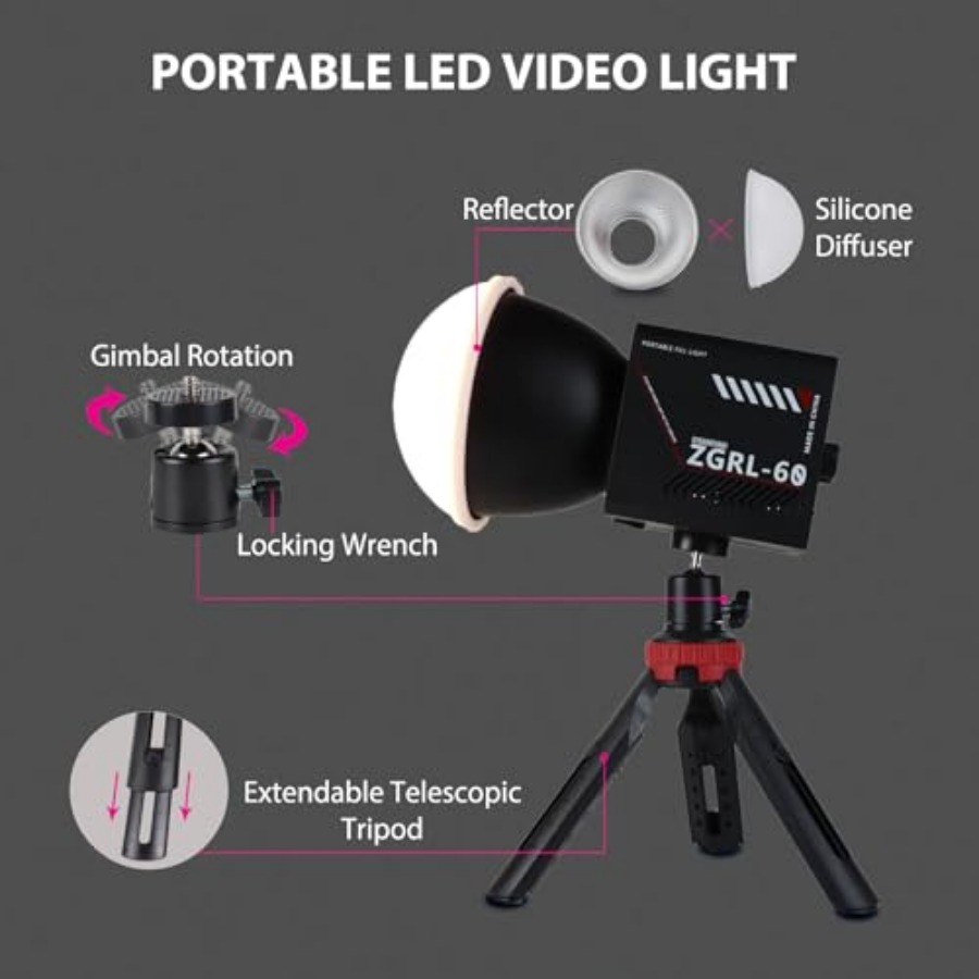 Lampe vidéo LED COB 60W portab - Photography Lighting For Studio avis et prix