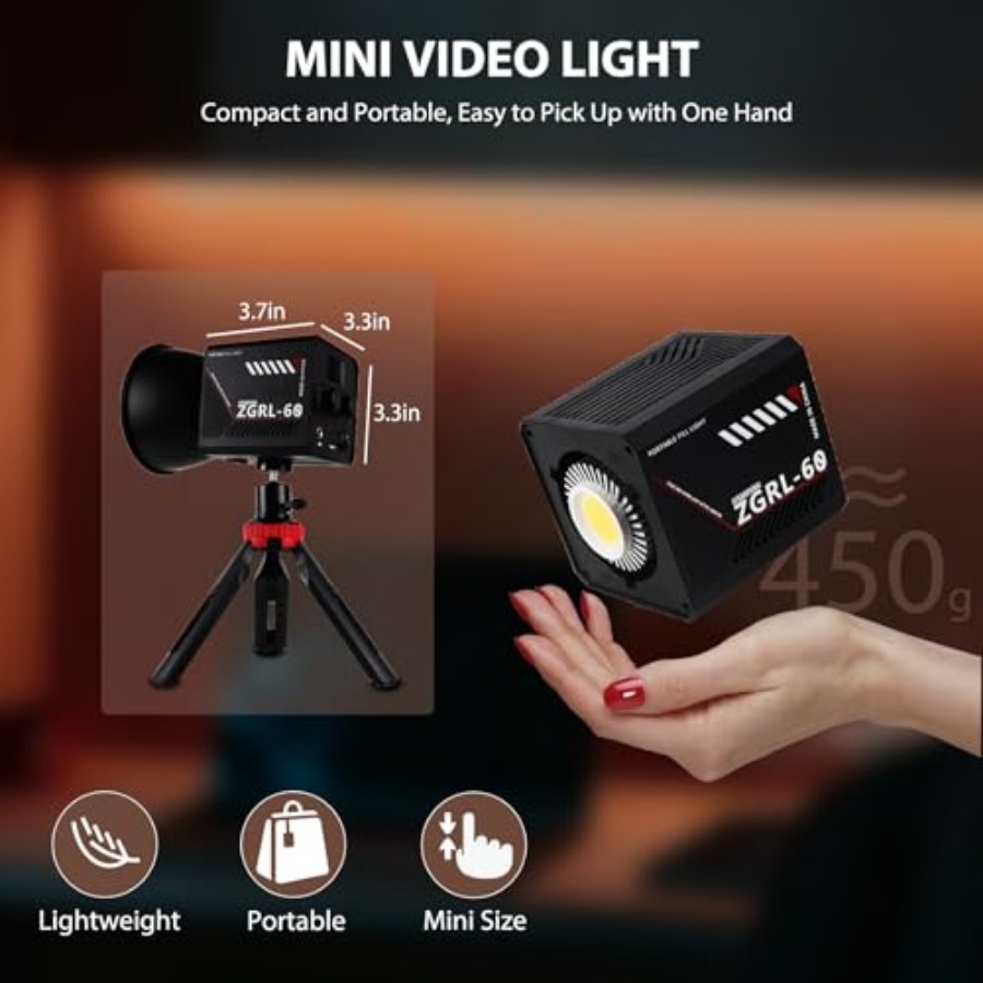 Lampe vidéo LED COB 60W portab - Photography Lighting For Studio avis et prix