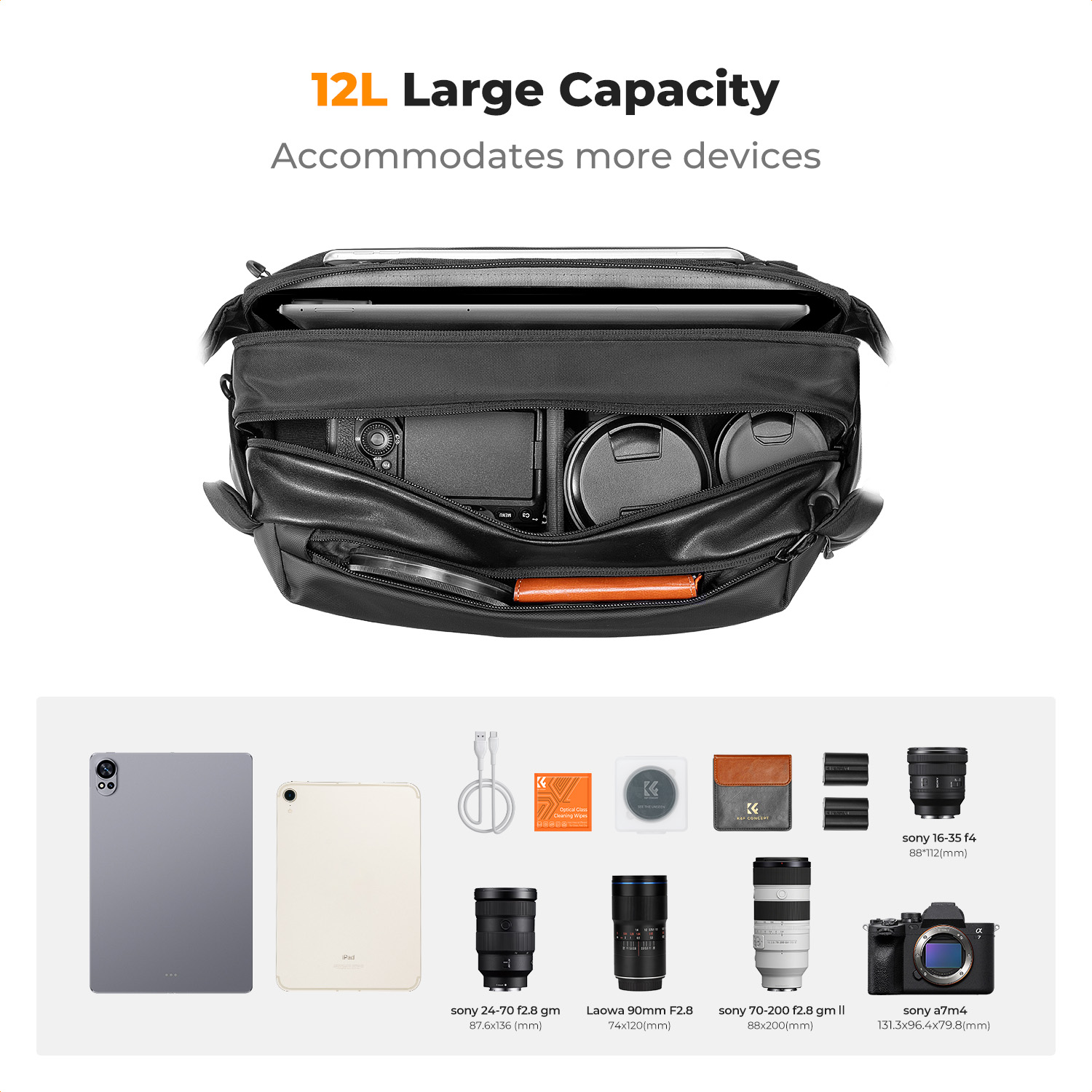 K&F CONCEPT – sac à bandoulièr - Photography Lighting Bag avis et prix