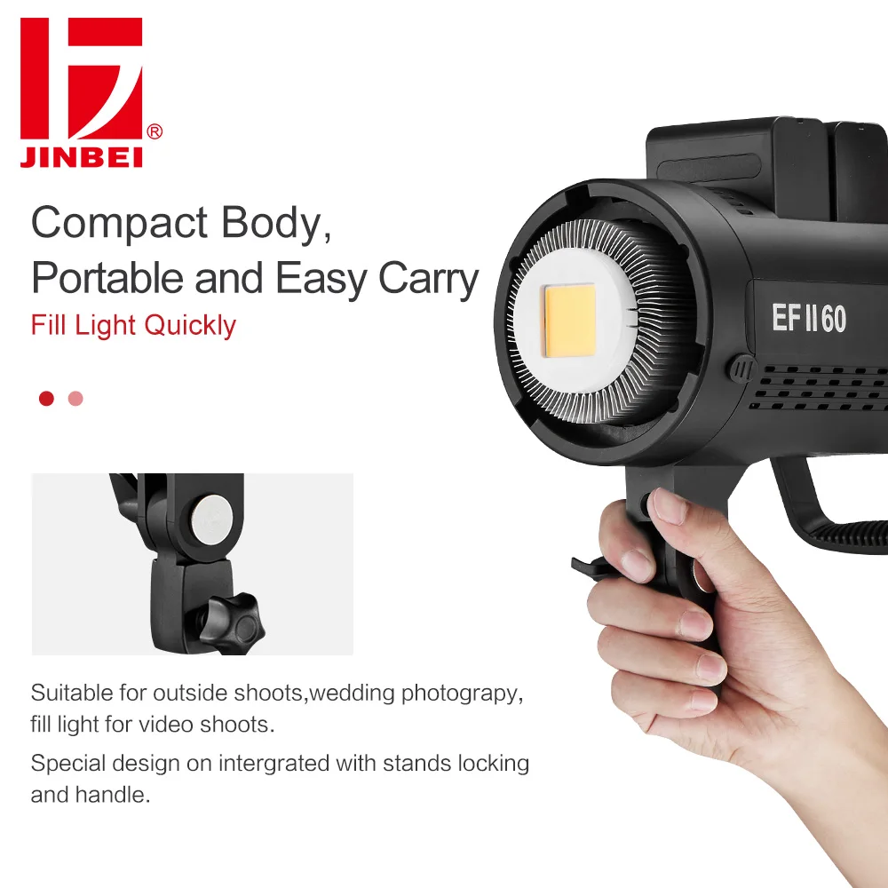 Lampe vidéo LED JINBEI EFII-60 - Photography Lighting For Studio avis et prix